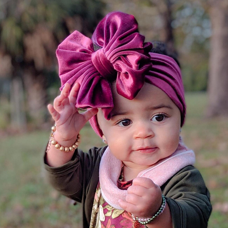Infant Baby Girl Headband Photography Props Newborn Turban Bow Knot Hair Band 