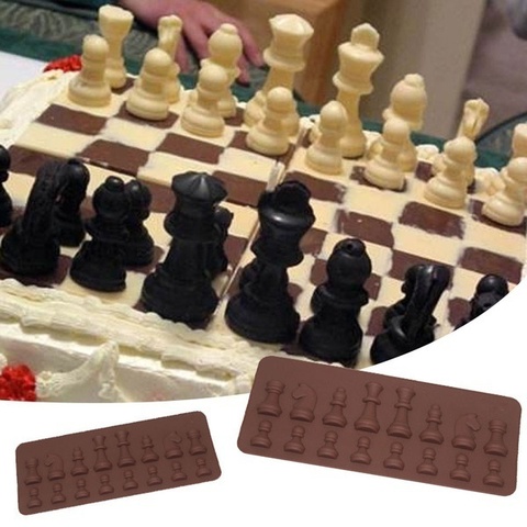 Silicone Chocolate Mold Fondant Cake Ice Cube Mould Chocolate Baking Tray Chess Mold Sugar Craft Baking Bakeware Kitchen Tool ► Photo 1/6