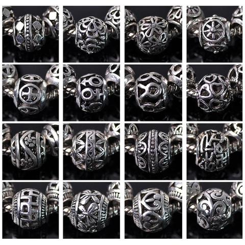 10pcs 10mm Round Hollow Metal Alloy Loose Spacer Big Hole Beads for Jewelry Making European Charms Bracelet DIY ► Photo 1/3