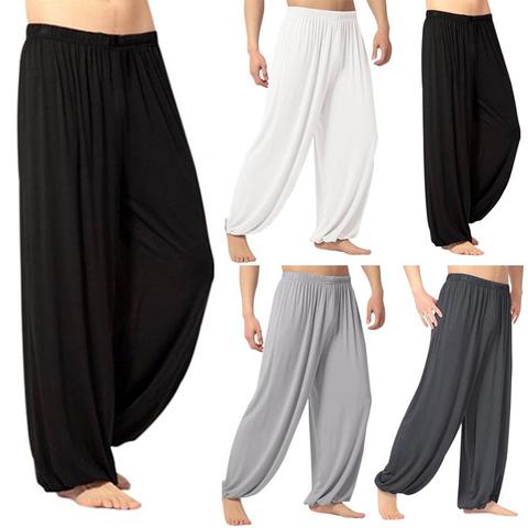 Yoga Pants Men\'s Casual Solid Color Baggy Trousers Belly Dance Yoga Harem Pants Slacks sweatpants Trendy Loose Dance Clothing ► Photo 1/6