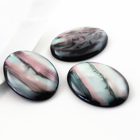 New Fashion 13x18mm 18x25mm 30x40mm Oval Style Black Shell Color Flat Back Resin Cabochons Cameo ► Photo 1/4