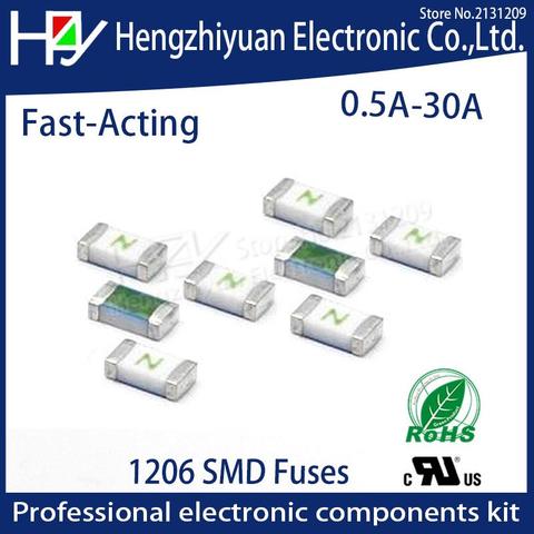 A One Time Positive Disconnect SMD Restore Fuse 1206 3216 0.5A 1A 1.5A 2A 2.5A 3A 4A 5A 6A 7A 8A 10A 12A 15A 20A 30A Fast Acting ► Photo 1/4