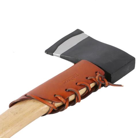 Tourbon Hunting Axe Collar Guard Sheath Genuine Leather Hatchet Carrier Ax Head Cover Pouch Holster Brown(Do not include Ax) ► Photo 1/6