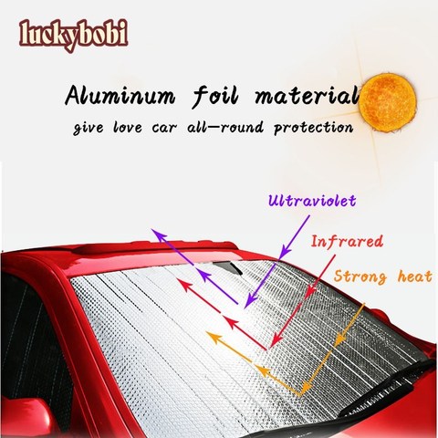 Luckybobi Automobile Sunshade Cover Car Windshield Snow Sun Shade Waterproof Protector Cover Car Front Windscreen Cover ► Photo 1/6