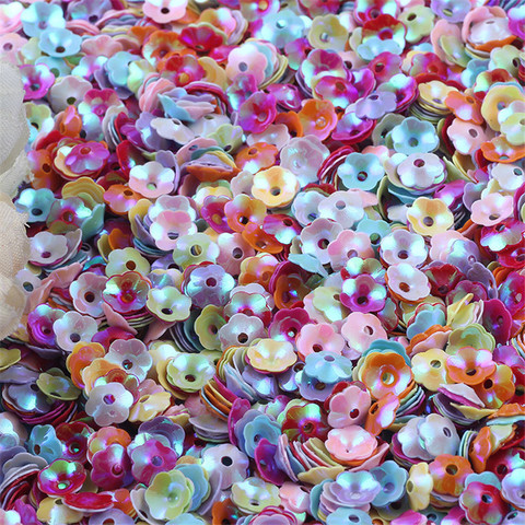 10g 6mm Mix Cup Flower Paillettes Loose Sequins for Crafts Glitter Confetti Nails Art Decoration Sequin DIY Sewing Accessories ► Photo 1/6
