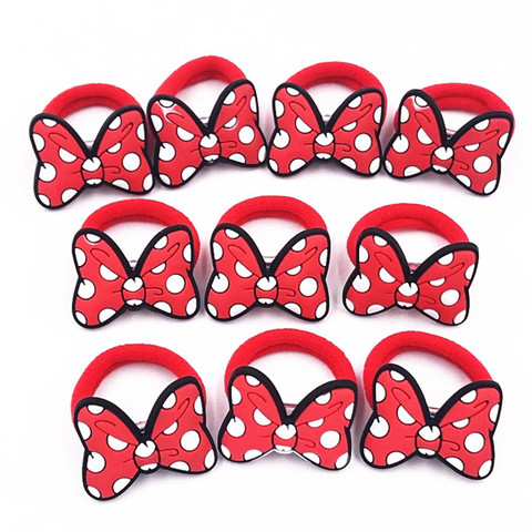 10PCS Cartoon Bowknot Children Rubber Bands for Girls BB Headwear Simple Elastic Hair Bands Kids Gift ► Photo 1/2