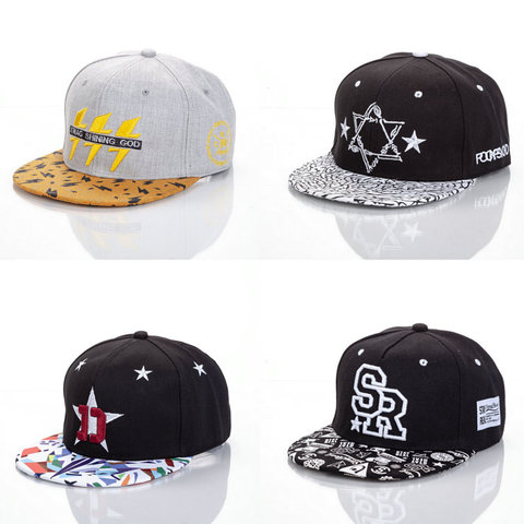 Embroidered Bone Snapback Stylish Hip Hop Cap Adjustable Flat Hat