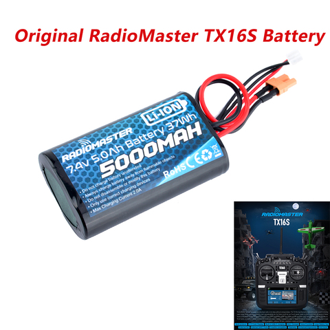 RadioMaster TX16S Original Transmitter 2S 5000mAh Lipo Battery Frsky Multi Protocol Open Source Remote Control FPV Racing Drone ► Photo 1/6