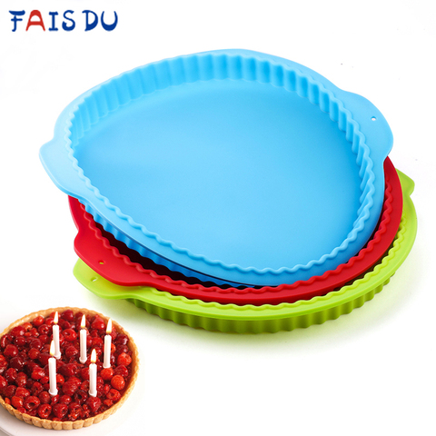 10 Inch Pizza Round Wave Edge Silicone Baking Pans Handmade Cookie Bread Loaf Pizza Pie Toast Tray Thin Cake Mold Kitchen Tools ► Photo 1/6