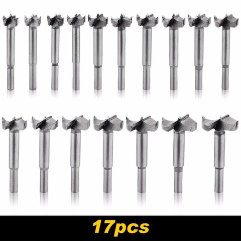 17 Pcs Woodworking Forstner Bit Set Wood Working Hole Cutter 15mm-38mm Hole Saw Set ► Photo 1/6