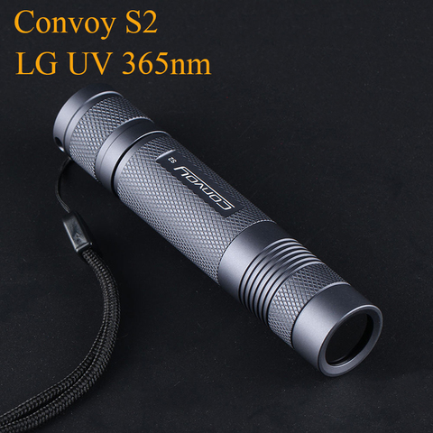 Convoy S2 Flashlight LG UV 365nm EDC Torch UV Light Grey Linterna LED Lanterna Ultraviolet Ultra Violet Lamp 18650 Flash Light ► Photo 1/6