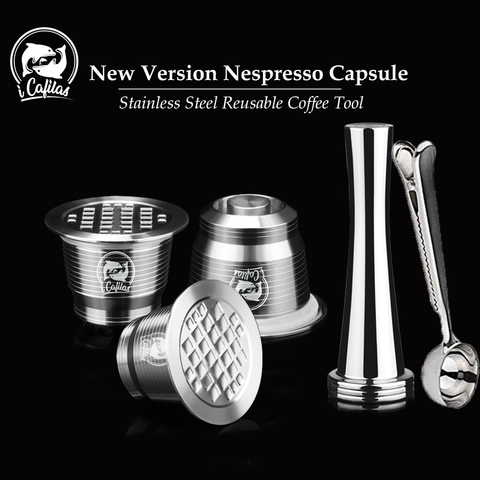 ICafilas For Nespresso Refillable Capsule Reusable Coffee Filter Dripper Steel Cafeteira Capsulas De Cafe Recargables ► Photo 1/6