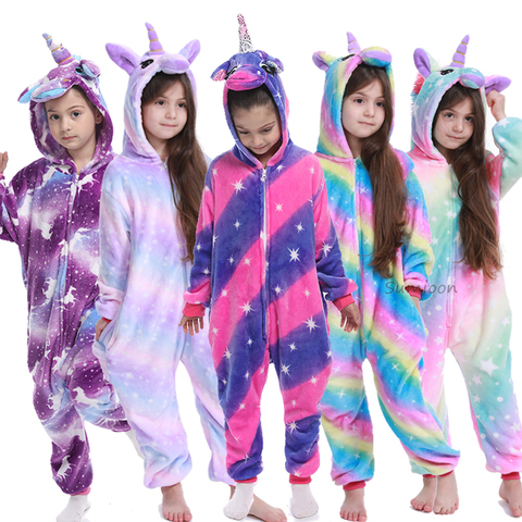 Kigurumi Onesie Kids Unicorn Pajamas For Children Animal Cartoon Blanket Sleepers Baby Costume Winter Boy Girl Licorne Jumspuit ► Photo 1/6