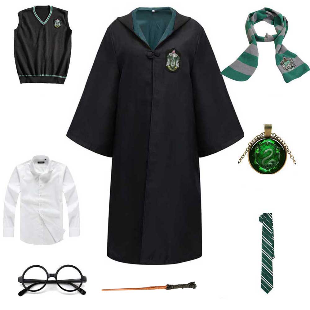 Unisex Student Slytherin Robe Uniform Coat Costume Adult