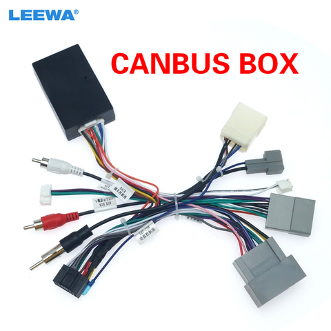 LEEWA Car Audio Radio CD Player 16PIN Android Power Calbe Adapter With Canbus Box For Honda Civic CRV Media Wiring Harness ► Photo 1/6