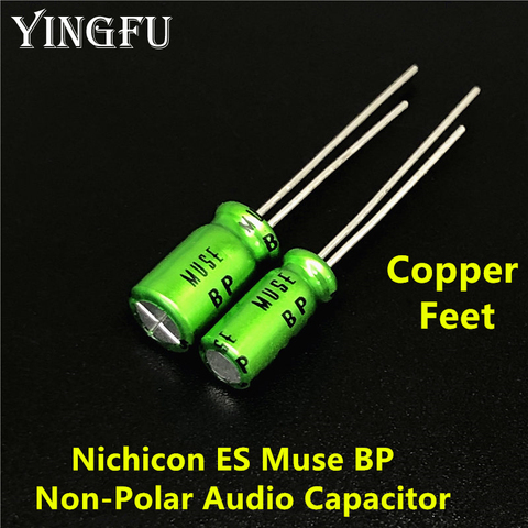 4Pcs/Lot Nichicon MUSE BP ES (Bi)Non Polar Nonpolar Bipolar HiFi Audio Capacitor 4.7uf/10uf/22uf/47uf/100uf 25V/50V Copper feet ► Photo 1/3