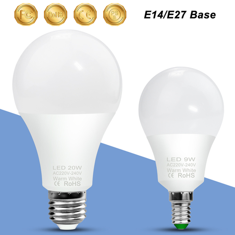 E27 LED Bulb 220V E14 Bombillas Led 3W 6W 9W 12W 15W 18W 20W LED Lamp 240V Light Bulb Spotlight Lamp Home Lighting 2835 Ampul ► Photo 1/6