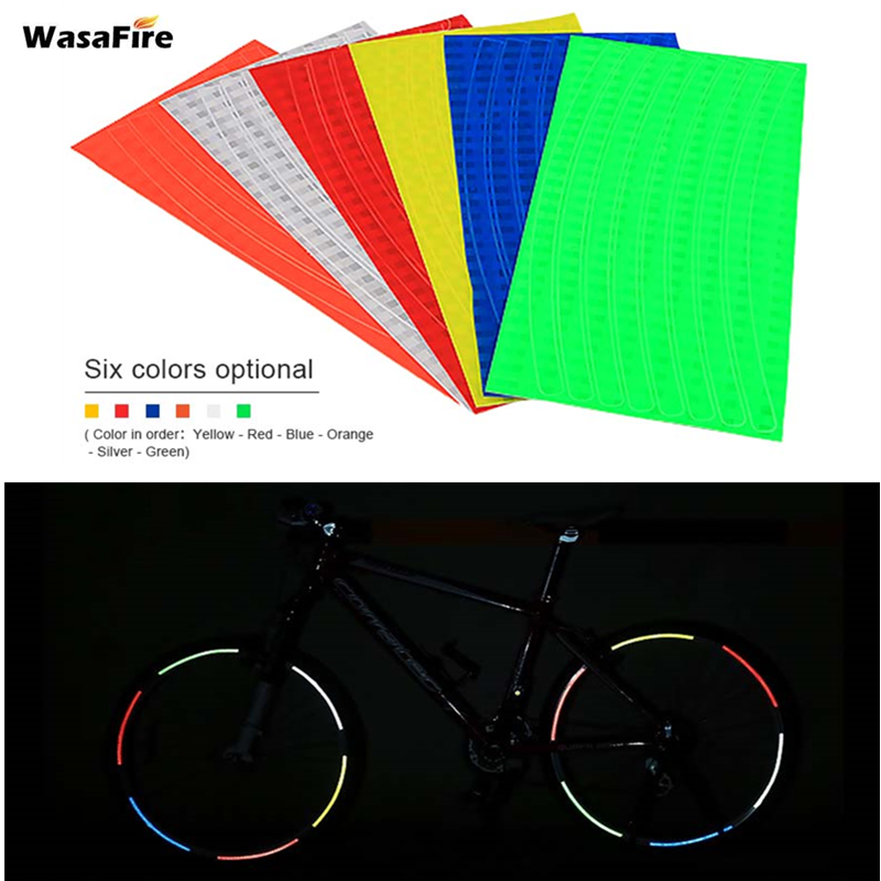 Fluorescent MTB Bicycle Wheel Rim Reflective Sticker Cycling Stickers Decal Tool 