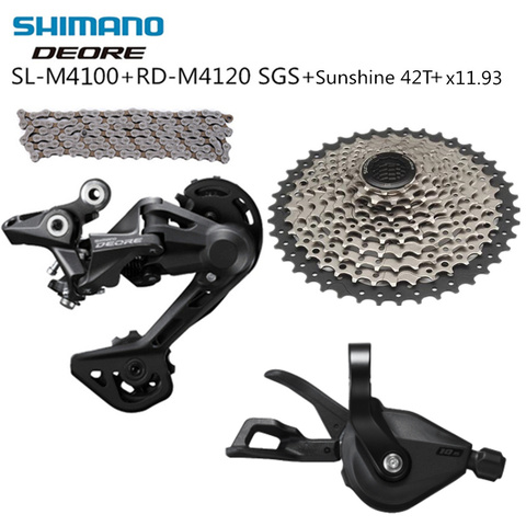 shimano DEORE M6000 M4100 M4120 10s Groupset Rear Derailleur Shifter hg500 11-42t Cassette Hg54 New M4100 M4120 For MTB Bike ► Photo 1/6