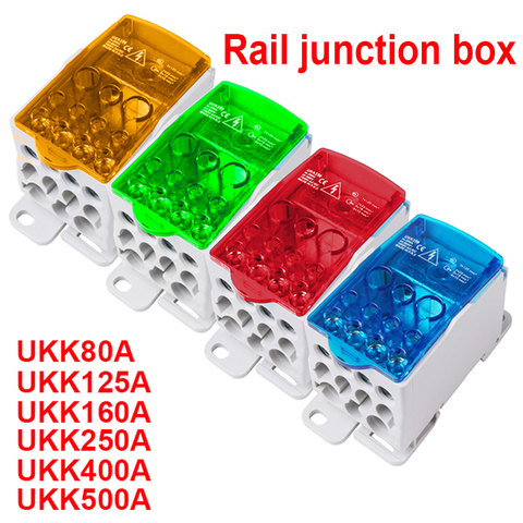 1Pcs UKK80A UKK125A UKK160A UKK250A UKK400A UKK500A Terminal Block 1 in many Out Din Rail distribution Box ► Photo 1/1