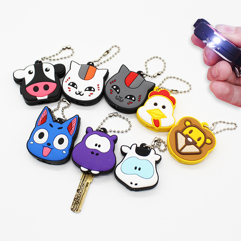 New Creative Silica gel Protective Key Case Cover with Small LED Light for Key Control Dust Cover Cartoon Key Holder Key Chains ► Photo 1/6