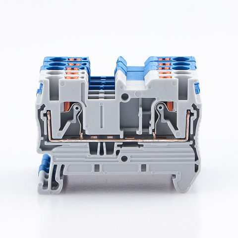 100pcs Din Rail Terminal Block PT-2.5 Push In Spring Screwless Electrical Terminal Strip Block Connector PT2.5 Wiring Conductor ► Photo 1/6