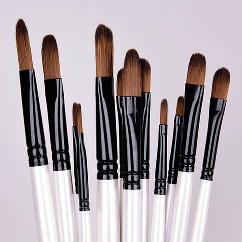 12Pcs/Set Oil Painting Brushes Patchwork Color Multi-function Portable Drawing Art Supplies Wooden Handle Artist Paint Brush ► Photo 1/6