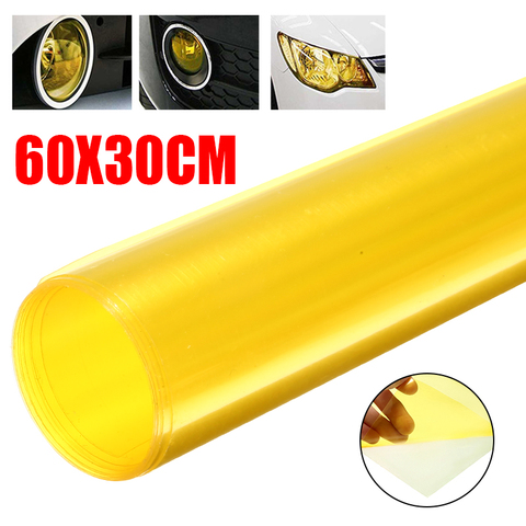 60x30CM DIY Headlight Fog Light Taillight Vinyl Film Sticker Stretchable Smoke Yellow Sheet Film Sticker ► Photo 1/6