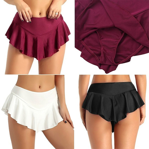 Sexy Short Mini Skirt Culottes Women Micro Mini Skirt Dance Clubwear Metallic Pleated Skirt 3 Colors ► Photo 1/6