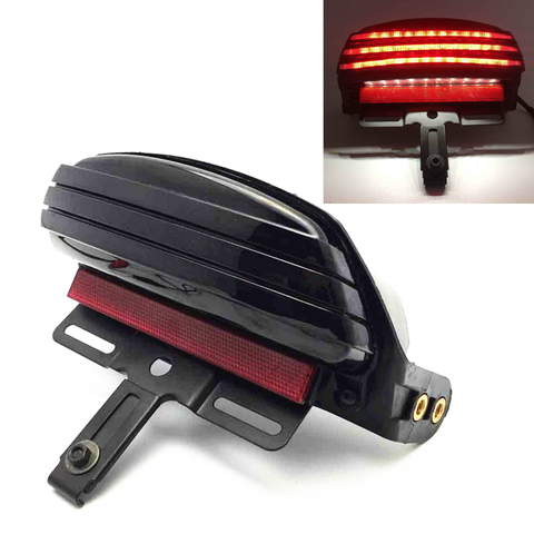 Motorcycle Tri-Bar Fender LED Tail Brake Light For Harley Dyna Fat Bob Softail FXST FXSTB FXSTC FXSTS FLSTSB 2006-later ► Photo 1/6