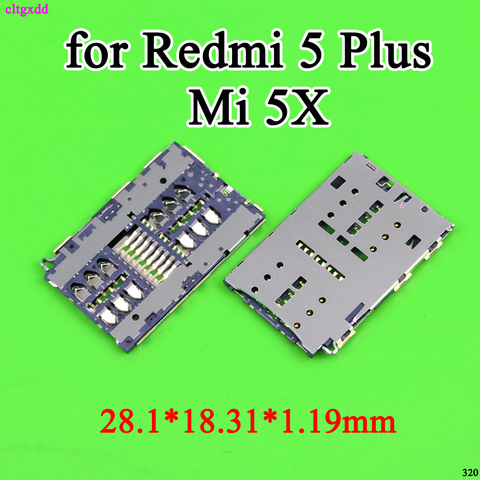 2Pcs Sim Card Socket Slot Holder Tray Replacement Parts For xiaomi mi5 redmi note 6 pro 5 Plus Mi A1 Mi 5X for Gionee F6 F6L ► Photo 1/1