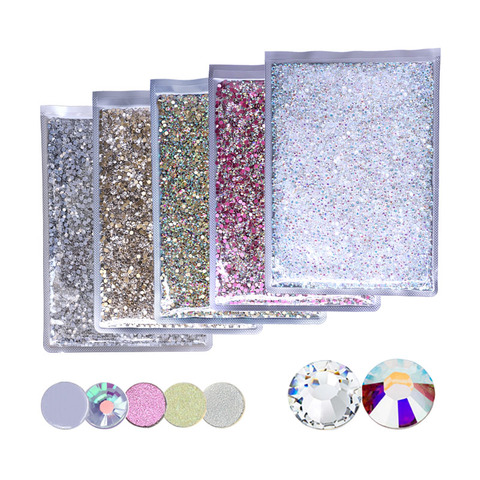 Bulk Wholesale Clear AB 14400pcs big package Non Hot Fix crystal HotFix Rhinestone ss3-ss30 flat back strass nail garment stone ► Photo 1/6