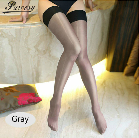 SAROOSY New Multicolor Plus Size Oil Shiny Stockings for Women High Elastic Smooth with 13cm Rib Top Summer Best Sellings ► Photo 1/6