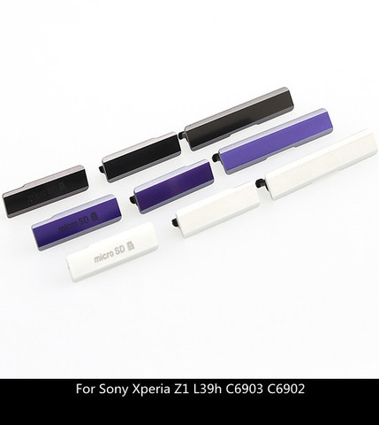100% Original USB Charging Port Dust Plug Cover + Micro SD Port + SIM Card Port Slot for Sony Xperia Z1 L39H C6902 C6903 ► Photo 1/1