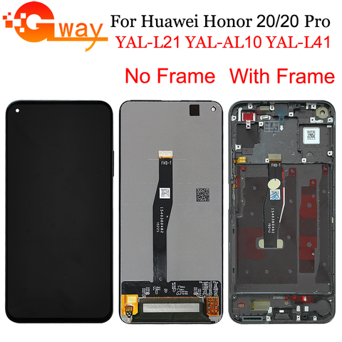 For Huawei Honor 20 LCD Honor 20 Pro LCD Display Touch Screen Digitizer Assembly With Frame For YAL-L21 YAL-AL10 YAL-L41 LCD ► Photo 1/6