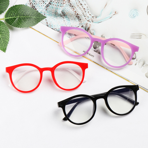 Round Anti-blue Light Kids Glasses Children Boys Girls Computer  Glasses Protection Eyeglasses Ultra Light Frame ► Photo 1/6