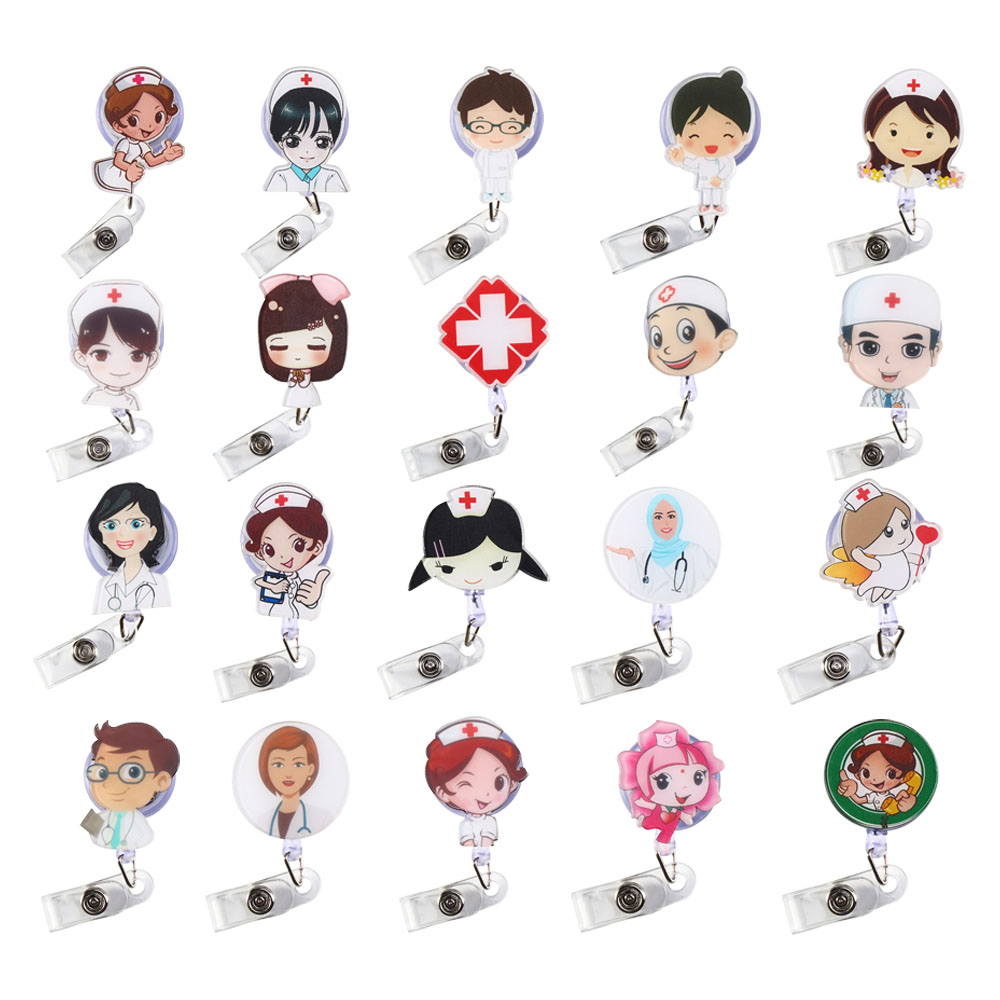 High Quality 1Pcs Doctors Nurse Office Retractable Pull Badge ID Lanyard  Name Tag Card Badge Holder Key Ring Chain Clips - Price history & Review, AliExpress Seller - Dianyi Store