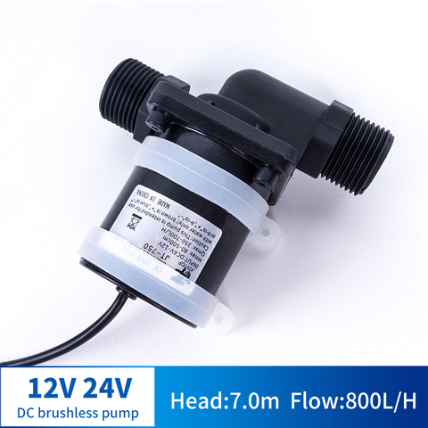 12V 24V DC Brushless Water Pump Silent 4 Points Threaded Solar Water Heater Shower Floor Heating Booster Pump IP68 ► Photo 1/6