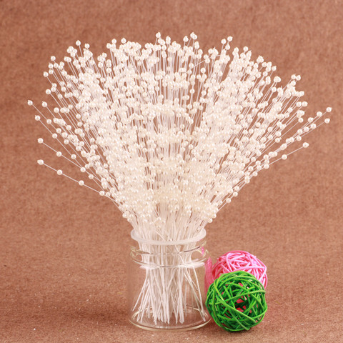 10 pcs/Bunch Creative Pearl Bridal Bouquets White Beaded Handmade Flower Stem Beads Wedding Party Bouquet ► Photo 1/6