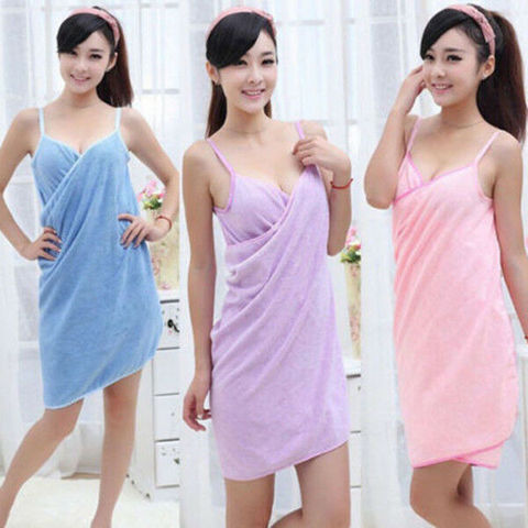 2022 New Home Textile Towel Women Robes Bath Wearable Towel Dress Womens Lady Fast Drying Beach Spa Magical Nightwear Sleeping ► Photo 1/6