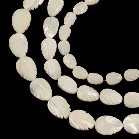 Tree Leaf Shape Natural Mother of Pearl Shell Beads White Stone Beads Charm Beads For Jewelry Making Loose Spacer Beads DIY ► Photo 1/5