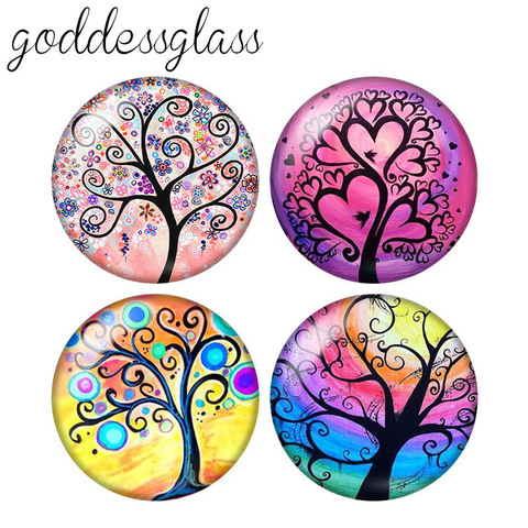 New Beauty Colorful Life of Tree Love hearts 10pcs 12mm/18mm/20mm/25mm Round photo glass cabochon demo flat back Making findings ► Photo 1/6