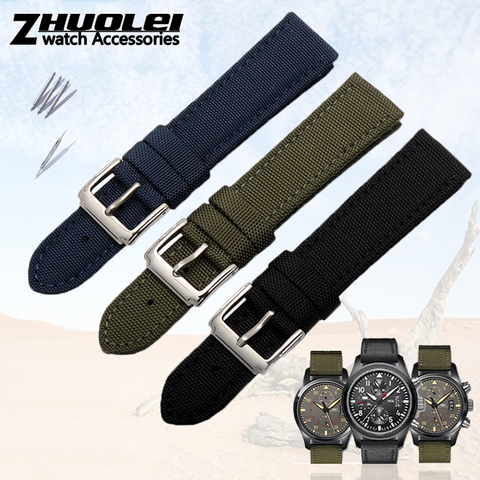 For SKX007 SKX009 wristband Nylon Canvas Durable Sport Padded Watch Strap comfortable Leather Lining Band 18 19 20 21 22 23 24mm ► Photo 1/6
