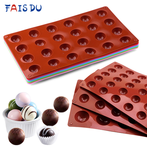 6 Colors 15/24/35 Holes Semicircle Pudding Mold Hemisphere Silicone Chocolate Mould Jelly Dessert Cake Baking Decorative Tools ► Photo 1/6