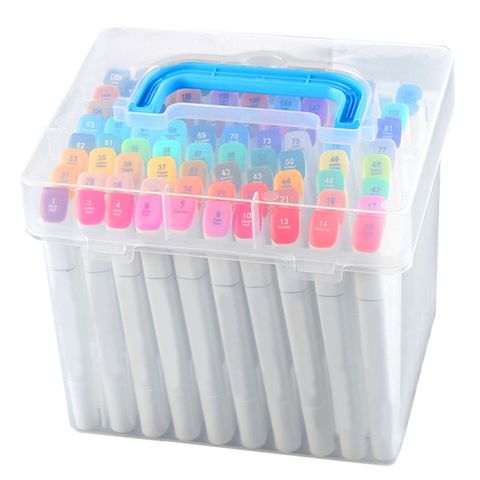 80 Slot Plastic Carrying Marker Case Holder Storage Organizer Box for Paint Sketch Markers-Fits for Markers Pen S19 19 Dropship ► Photo 1/6