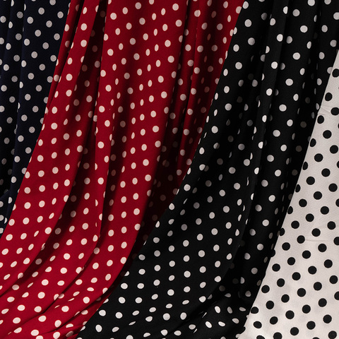 100 Polyester dot jersey fabric stretchy Knitted fabric Print for sewing  dress or Leggings 50*150cm/piece TJ0551 ► Photo 1/5