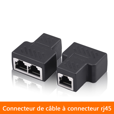 1 To 2 Ways Network LAN Cable Ethernet Female Cat6 RJ45 Splitter Connector Adapter UTP Cat7 5e Conector Switch Adapters Coupler ► Photo 1/6