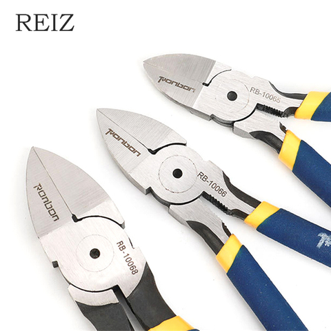 REIZ Diagonal Cutting Pliers 5 6 7 Inch Wire Stripping Tool Side Cutter Cable Burrs Nipper Electricians DIY Repair Hand Tools ► Photo 1/6