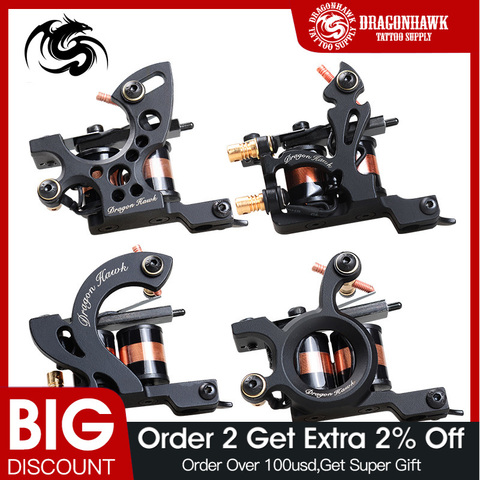 Top Quality Dragonhawk Tattoo Machine Iron Fine Lining Wrap Coils Guns Tattoo Supply ► Photo 1/6