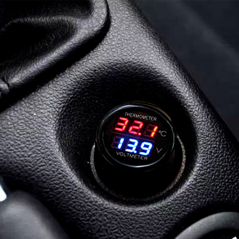 2 In 1 Car Auto 12V Thermometer Voltmeter Universal Dual Display LED Digital Thermometer Voltmeter Car Accessories ► Photo 1/6